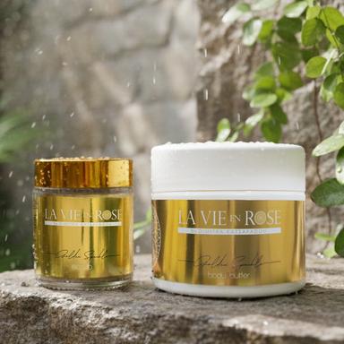 Golden sparkle body butter 200ml + Golden sparkle scrub 100ml | La Vie en Rose